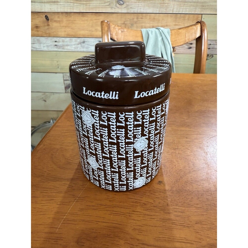 Locatelli Formaggiera Stoneware Bowl For Grated Cheese Ceramic Jar With Lid